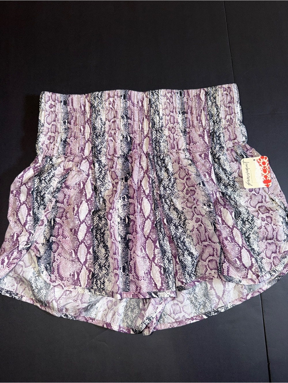 Free People Movement Women’s Purple Snake-Print Pull-On Shorts